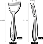 Vegetable Peeler Stainless Steel，Ultra Sharp Potato Peelers for Kitchen, Premium Veggie Fruit Peeler, Carrot Peeler, Rotary Serrated Blade, Thickened Non-Slip Ergonomic Handle(5-year warranty)