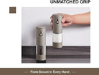 Stainless Steel Rechargeable Electric Salt and Pepper Grinder Set, USB Charging with Dust Cover, 6 Adjustable Grinding Modes + LED Light 2packBrown