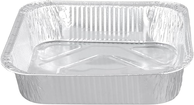 50 Pack 8x8 Inch Square Aluminum Baking Pans, Heavy Duty Disposable Foil Pans for Baking, Cooking, Freezing, Meal Prep