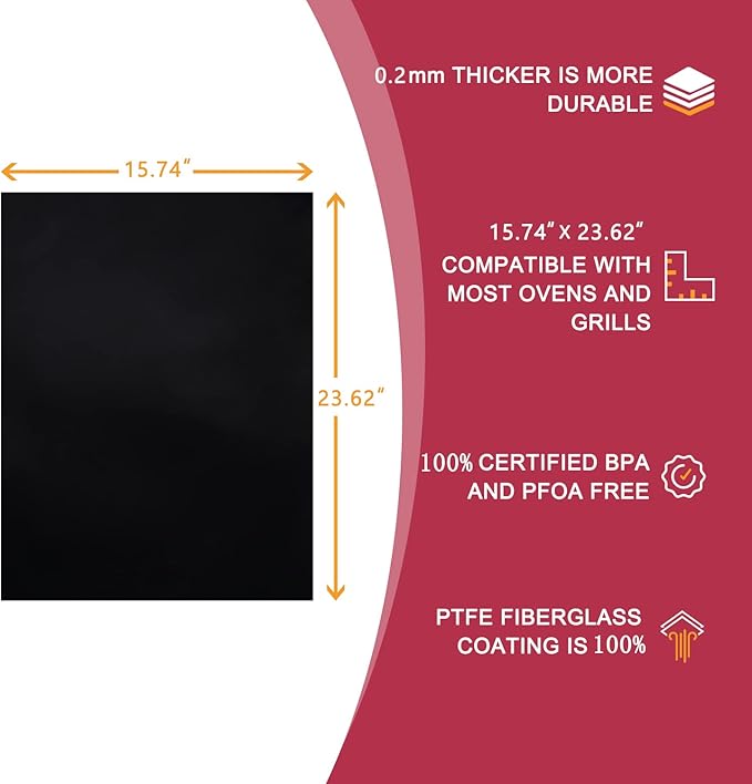 Oven Liners for Bottom of Electric Gas Oven - 2 Pack Large Heavy Duty Oven Mat, Heat Resistant Oven Liners for Bottom of Electric Oven, 15.74"x 23.6". (2PACK)