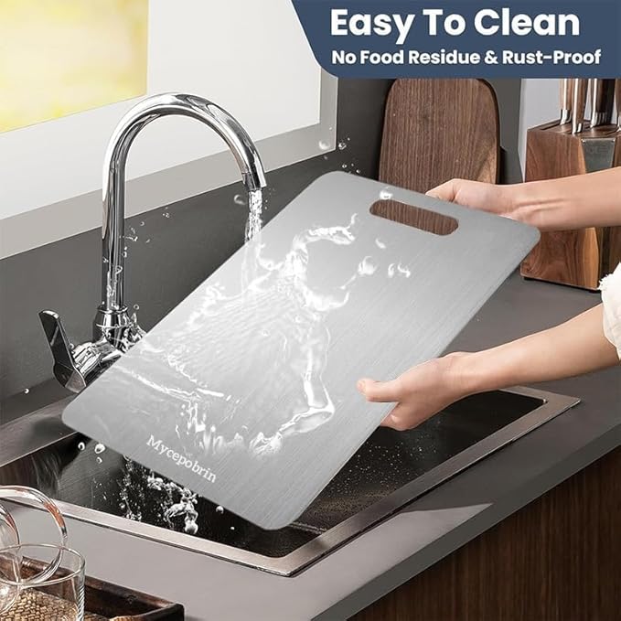 Katuchef Titanium Cutting Board, 2025 New 100% Pure Apex Titanium Cutting Boards for Kitchen, Double Sided Chopping Board for Cutting Meat Vegetable Fruit, Easy to clean(S+L+XXL）