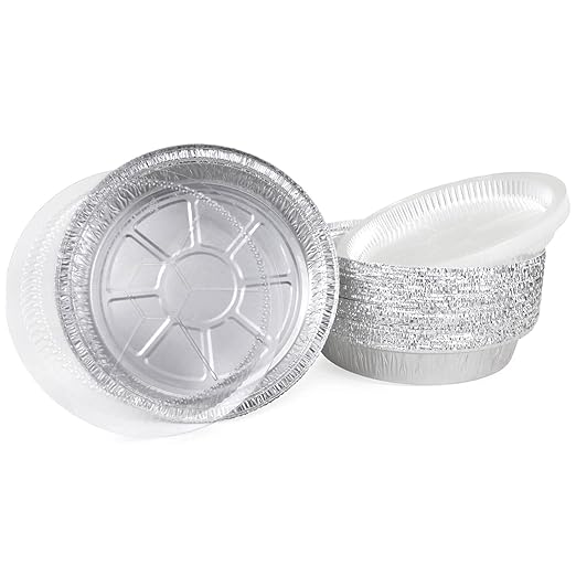IDL Packaging 9" Round Aluminum Foil Pans with Dome Lids (Pack of 25) - Disposable Aluminum Container with Clear Plastic Lids - Great for Baking, Cooking, Serving