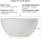 US Acrylic Vista White Plastic Salad and Serving 10-inch Bowls | set of 3 | Reusable, BPA-free, Made in the USA | 135 oz. capacity