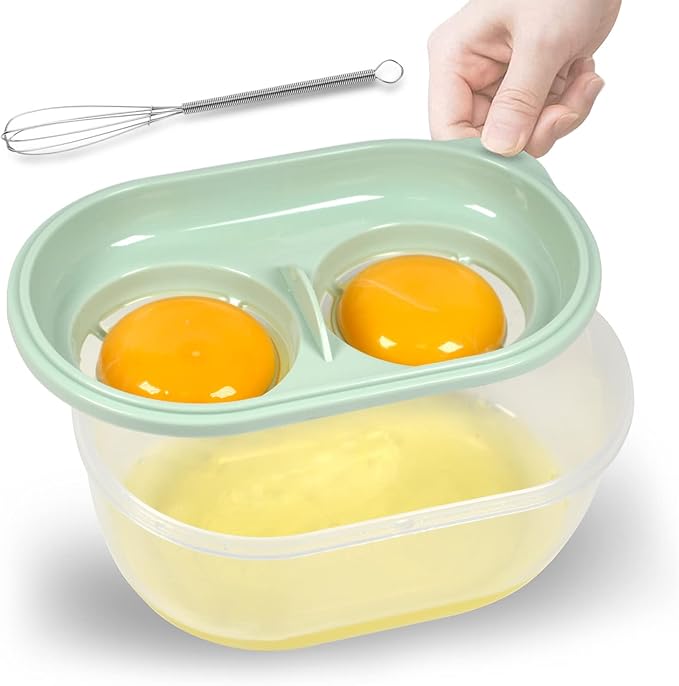 Egg White Separator with Egg Beater, Egg Separator Yolk White Separator Egg Filter Storage Box Food Grade Level Kitchen Gadgets Egg Separator for Kitchen Cooking Gadgets