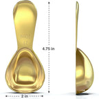 BALCI - Stainless Steel Coffee Scoop Set (2&2 Tablespoon, 30ml and 30ml) Exact Measuring Spoons for Coffee, Tea, Sugar, Flour and More! - Gold …