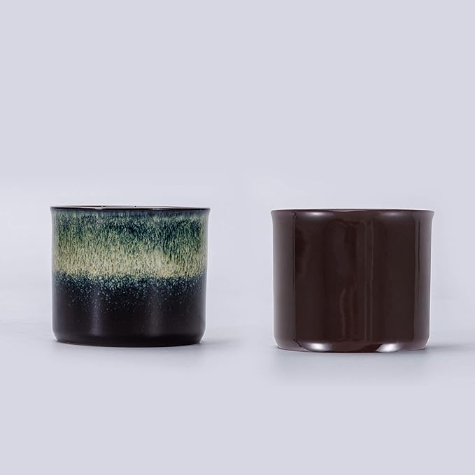 Espresso Cups Set of 2, Ceramic Espresso Cups, Expresso Shots Cups, 2.5oz Tea Cups, Demitasse Cups (2, magic blended)