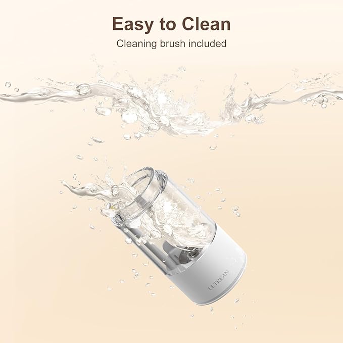 Ultrean Pepper Grinder, Rechargeable Salt and Pepper Grinder with 6 Adjustable Coarseness, LED Light, One-Hand Automatic Operation, White