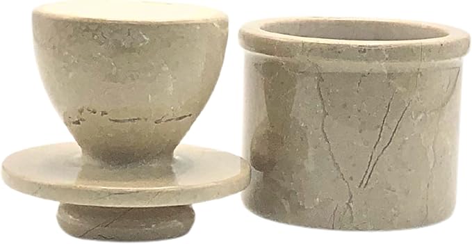 Verona Marble Butter Keeper - 4" French Butter Crock with Lid - Freezer Safe Stone Butter Dish - 90ml/3oz Capacity - Handwash Kitchen Storage