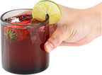 Restaurantware-Vetri 10 Ounce Old Fashioned Glasses, 24 Dishwashable Whiskey Glasses - No-Lead, Durable, Gray Glass Tumblers For Scotch, For Drinking Liquor, Cocktail, Bourbon, Cognac, And More