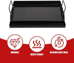18" x 12" Nonstick Griddle for Gas & Charcoal Grill, Heavy-Duty Flat Top Griddle with Grease Tray for Cooking, Parties & Camping