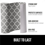 GORILLA GRIP Slip Resistant Drawer and Shelf Liner 2 Pack, Non Adhesive Water Resistant, Easy Clean and Trim, Smooth Surface Liners for Kitchen Cabinet Shelves Drawers Pantry 12 IN x 20 FT, White Gray