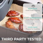 KITCHEN GENIE BPA-Free Air Fryer Liners Disposable, 100 PCS, Non-Stick Oil Proof Parchment Paper Sheets for Easy Clean Cooking, Fits 5-8 QT Basket, Microwave, Toaster Oven, Free of Bleach, 8 In Round