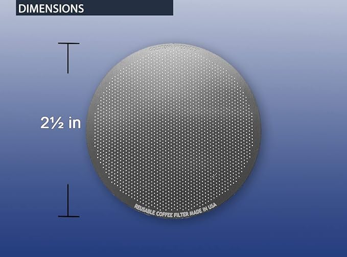 GOLDTONE Stainless Steel Reusable Disk Coffee Filter for Aero Press Coffee and Espresso Makers includes 1oz Scoop and Brush