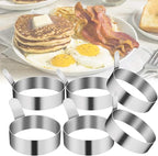 4/6 Pack Egg Ring, 3 Inch Egg Cooking Ring Non Stick Stainless Steel Egg Rings for Frying Eggs Pancake Sandwich Cooking Beefsteak Griddle Kitchen Gadgets for Breakfast