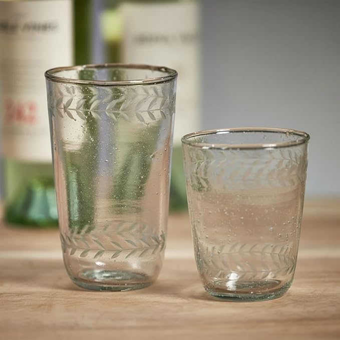 Zodax Tuscan Handmade Etched Glass - Sets of 4 (DOF)