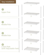 SINGAYE 6 Shelves Storage Shelf Wire Closet Bathroom Organizers Metal Pantry Kitchen Small Garage Shelving Unit Laundry Room Organization Home Corner Rack Estantes para Cocina White 10" Dx16 Wx60”H