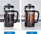 Easyworkz French Press 34 oz Coffee Tea Maker with Borosilicate Glass,Soft Grip Handle