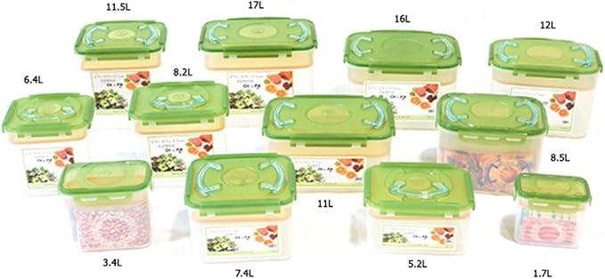 e-jen Premium Kimchi, Sauerkraut Container Probiotic Fermentation with Inner Vacuum Lid (Earthenware Green, 1.9 gal/ 7.4L)