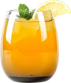 Restaurantware-Vetri 15 Ounce Wine Glasses, 6 Dishwashable Stemless Wine Glasses - No Lead, Durable, Gray Glass Stemware, For Home, Bar, Or Restaurant, Serve Merlot, Chardonnay, Or Bordeaux