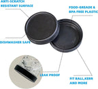 6 Pack 32 oz Amber Mason Jars, Regular Mouth Mason Jars with Lids and Bands and 6 Black Plastic Mason Jar Lids