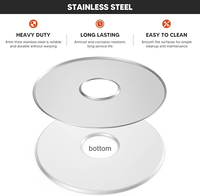 Stanbroil Round Griddle Insert for Weber 22" Kettle Charcoal Grills, Stainless Steel Flat Top Griddle Plate Plancha Kettle Grill Accessory