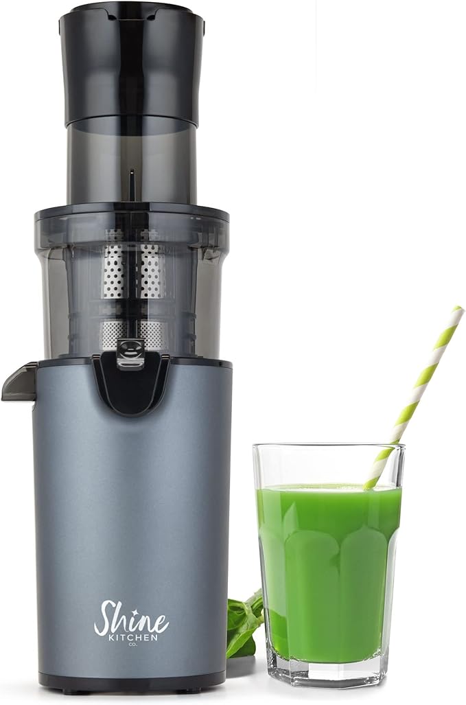 Shine SJX-1 Easy Cold Press Juicer with XL Feed Chute and Compact Body, Gray