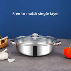 Steamer Pot for Cooking 5.0-Quart Steam Pot with Lid 2-tier Multipurpose Stainless Steel Steaming Cookware with Handle for Vegetable, Soups, Stews and Pasta