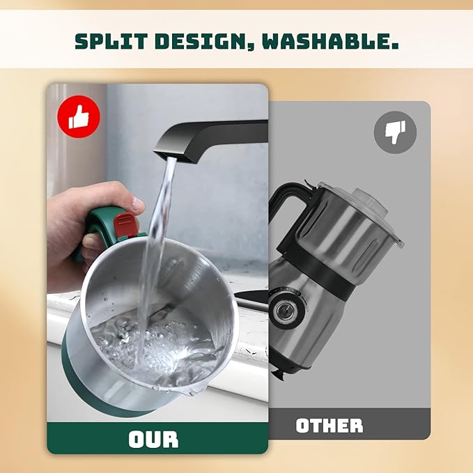 Electric Spice and Nut Grinders - 3 Stainless Steel Blades, 1 Filter, 1 Brush - 500W Grinder for Kitchen Dry Use (Green）