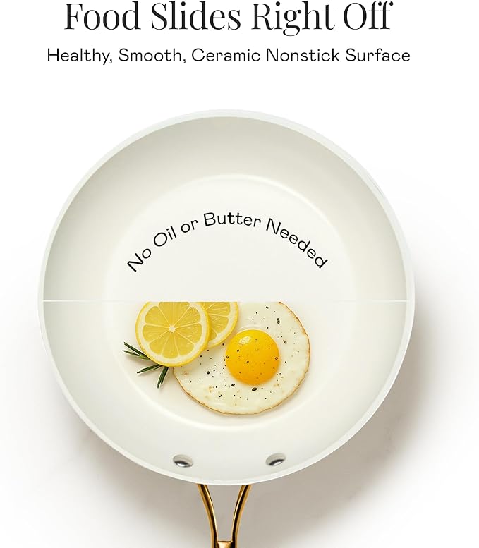 Gotham Steel 15 Pc Ceramic Cookware Set Nonstick, Ceramic Pots and Pans Set Non Stick with Steamer & Cooking Utensils, Non Toxic PFOA PFOS Free, Premium Stay Cool Handles, Oven & Dishwasher Safe