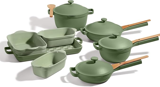 Our Place Ultimate Cookware Set - Complete 18-Piece Set Including the Always Pan, Perfect Pot, and Bakeware Set | Multifunctional, Toxin-Free Nonstick | Replaces 44 Pieces | Sage