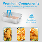 FireRiot 18QT Aluminum Deep Fryer Pot with Baskets & Heat-Resistant Silicone Handles - Lightweight & Durable Fish Fryers Outdoor Cooking - Rectangular Fish Fryer Basket for Outdoor Fryer