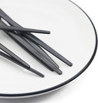 JASHII Silverware Set, 24-Piece Stainless Steel Flatware Set,Kitchen Utensil Set Service for 6,Tableware Cutlery Set for Home, Dishwasher Safe (Matte Black)