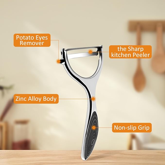 TACGEA Vegetable Peeler for Kitchen, Potato Peelers for Fruit Straight Blade, Durable Non-Slip Handle, Y shape