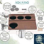 51-58 mm Wide Espresso Tamping Mat - Wooden Coffee Tamping Station - Espresso Accessories for Baristas