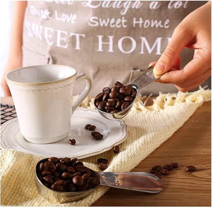 4 Pieces Coffee Scoop Stainless Steel Coffee Scoops Short Handle Tablespoon Measuring Spoons for Coffee Tea Sugar Flour (Silver)