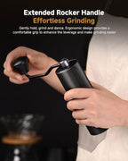 Manual Coffee Grinder,Hand Coffee Grinder with 30 Adjustable Settings,CNC 420 Stainless Steel Espresso Conical Burr-Portable Multi-Bearing Design for Pour Over,French Press & Moka pots
