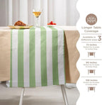 Folkulture Table Runner | Fall Table Runners 72 inches Long | Striped Boho Table Runners for Farmhouse Decor or Table Decorations for Party | White and Green Table Runner for Fall Decor
