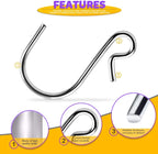 HNYYZL 50Pcs S Hooks, Heavy-duty S Shaped Hook Connectors Corrosion Protection Metal Hangers Hanging Hooks, Fixed Securely and Not Slip Off, Suit for Indoor and Outdoor Hanging(1.3”/3.5cm, Silver)