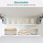 Wheat Straw Dinnerware Sets for 6, Osonm 24PCS Unbreakable Reusable Plastic Plates Bowls Cups Set, Dishwasher Microwave Safe Dishes Set for Kitchen, Dorm, Camping, RV, Picnic (Beige)