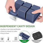 Large Ice Cube Tray for Whiskey: FDDBI Silicone Ice Cube Trays with Lid - 2Pack Big Square Old Fashioned Ice Cube Maker for Cocktail - 2inch Huge Cubed Ice Trays for Whisky
