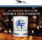 Heritage Pewter US AIR FORCE ACADEMY Double Old Fashion | Double Rocks Glass 14 OZ for Liquor | Expertly Crafted Pewter Glass