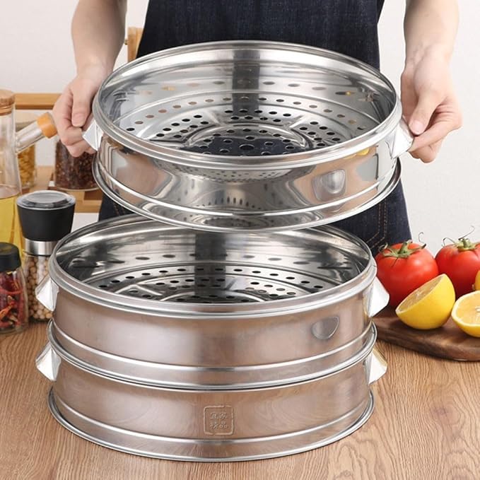 Stainless Steel Steamer Tray for Healthy Cooking for Vegetables, Meat, and Baby Food (16cm Steamer)