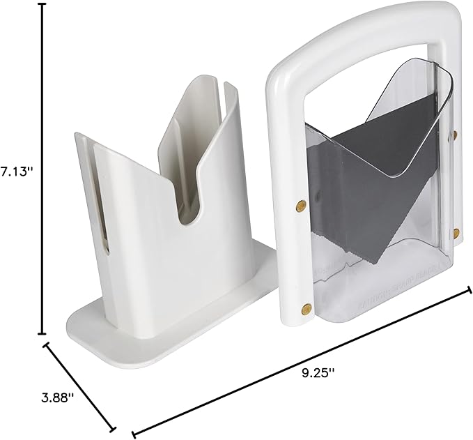 Hoan The Original Bagel Guillotine Slicer, Manual Precision Cutter with Safety Shield, Cleanly Slices Bagels and More, White, 9.25 Inch Kitchen Tool
