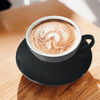 Porcelain Coffee Cup with Saucer 220ml/7.3oz for Cappuccino, Latte, and Tea, Black