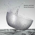 Qxbekmor 130 oz Acrylic Salad Bowls, 9.5" Serving Bowls for Fruits, Popcorn, Chips, Dips, Condiments, Break-Resistant Set of 2, Clear Circular