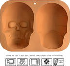 JETKONG Large Skull Cake Pan Haunted Skull Baking Cake Mold for Halloween and Birthday Party (Brown)
