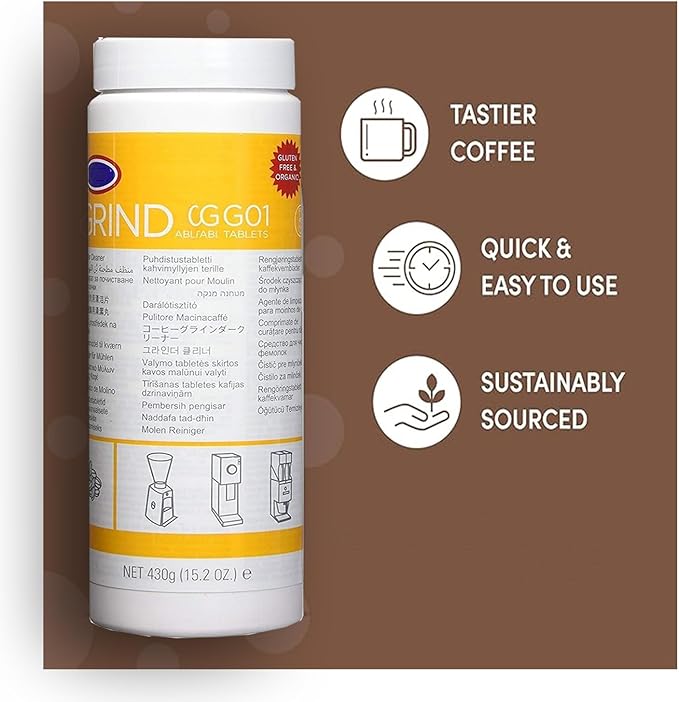 Coffee Grinder Cleaning Tablets, Safe Gluten-Free Formula, 430g, for Commercial and Home Espresso Machines