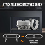 3 Packs Chafing Dish Buffet Set 8QT Stainless Steel with Full Size and 1/2 Size Pans Portable Serve Food Warmer for Catering Parties Wedding Graduation Commercial Events, 5 Pans