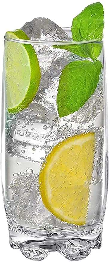 Drinking Glasses set of 8 Highball Glass cups By Home Essentials – Premium Cooler 13.25 Oz. Glassware – Ideal for Water, Juice, Cocktails, Iced Coffee, Iced Tea.