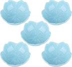WHJY Blue Cherry Blossom Dish Set, Cute Pink Ceramic Plates, Sauce/Seasoning Dish, Sushi Dishes, Soy Dipping Bowl, Dessert, Appetizer Plates, Serving Dish for Kitchen Home – Set of 5